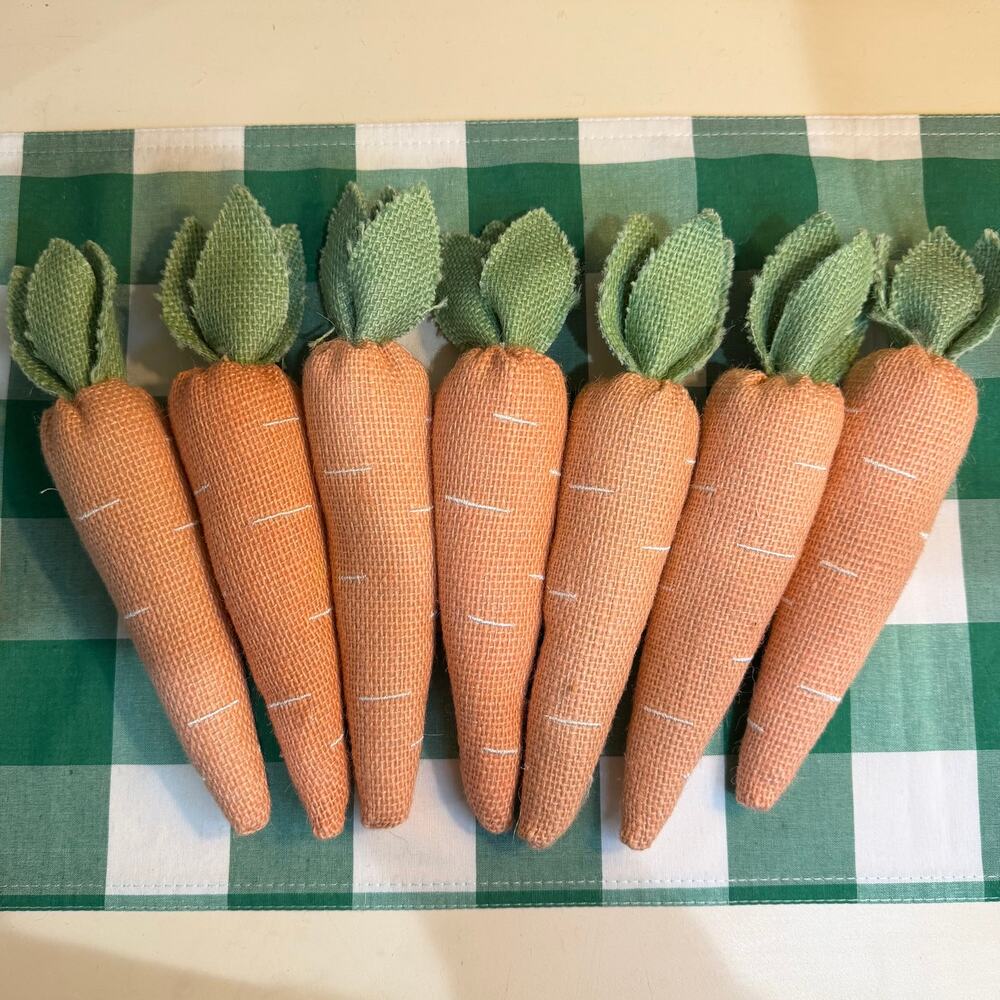 Set of 7 Decorative Easter Spring Burlap Fabric Carrots by Target